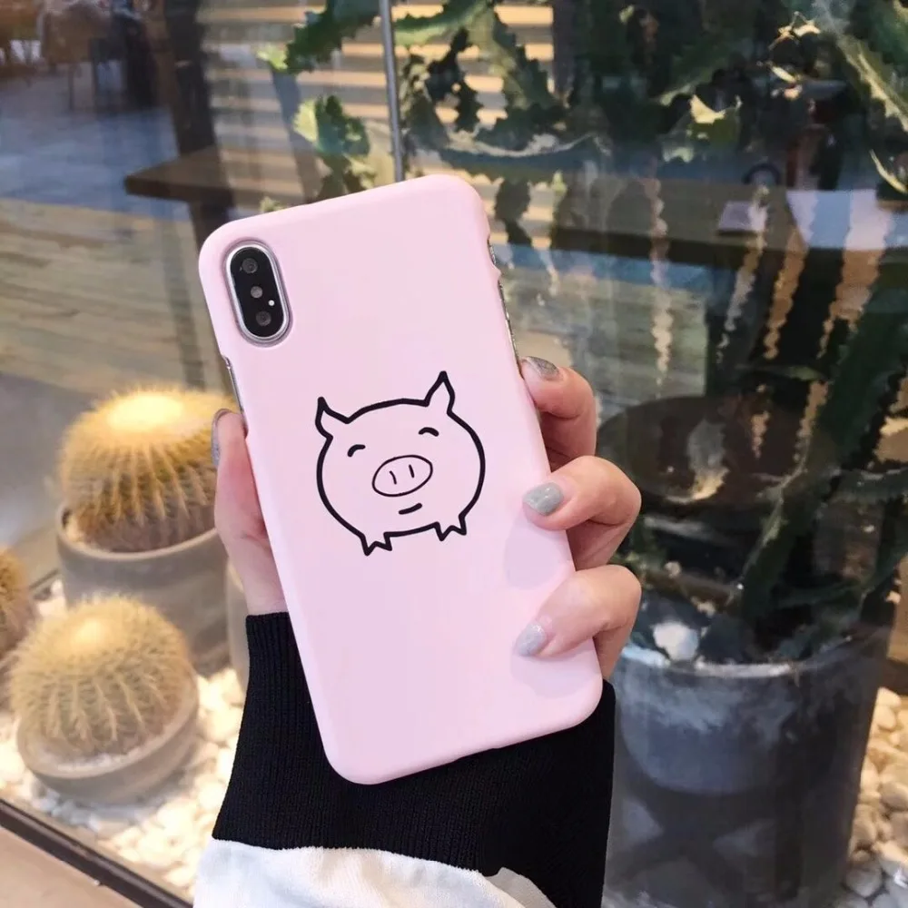 Супер модные милый розовый поросенок Узор Жесткий Пластик Чехол для iphone6 6 S 7 s 8 P x |