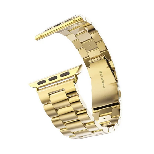 gold Сопутствующий браслет, ремешок для apple watch 4 5 apple watch, ремешок 42 мм, 38 мм, Версия 44 мм 40 мм наручных часов iwatch серии 5/4/3/2/1 браслет для наручных часов из нержавеющей стали - Цвет ремешка: gold