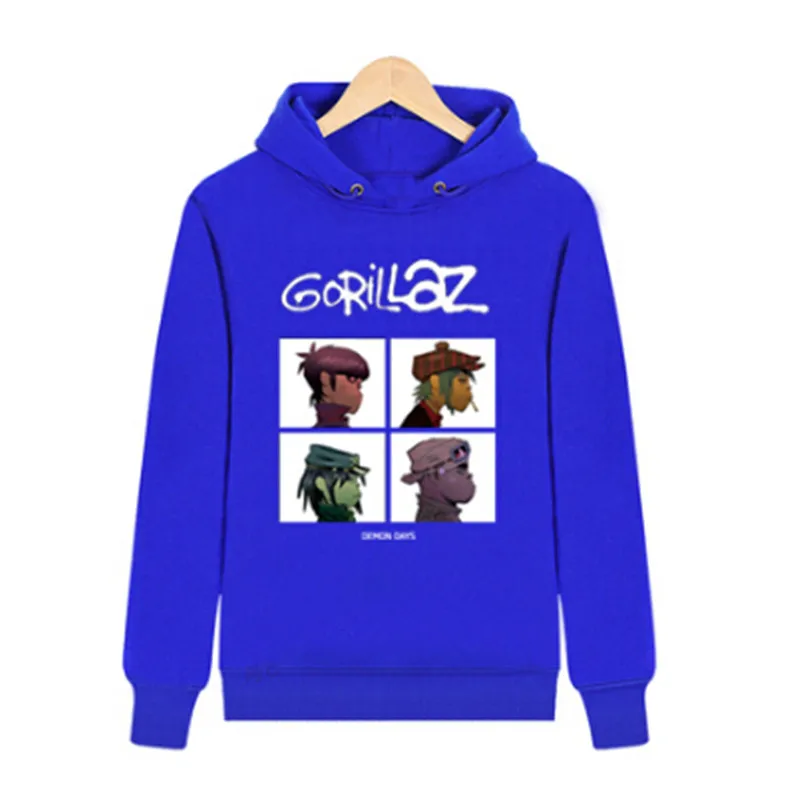 2017 Осень Зима рок Толстовка Gorillaz Мужская одежда Повседневная музыка пуловер с