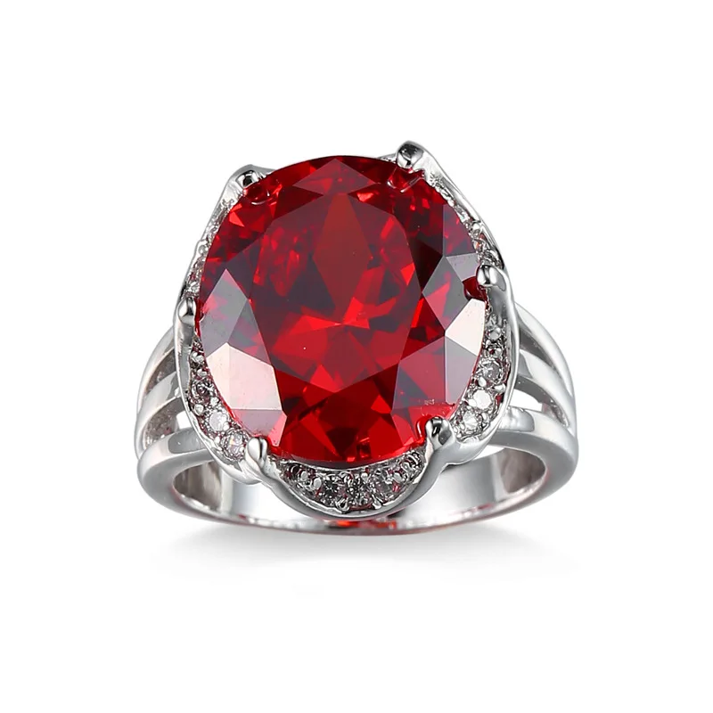Женское кольцо из серебра 925 пробы с крупным белым камнем 2 карата|big stone ring|stone ringblue