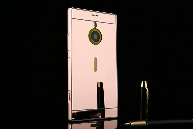 Для Nokia Lumia 630 635 535 Роскошная позолоченная алюминиевая металлическая рамка+ зеркальный акриловый чехол, задняя крышка для Nokia 640 950