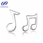 Оригинальные серьги из стерлингового серебра 925 пробы с асимметричным символом музыка антиаллергенные изысканные сережки SE14