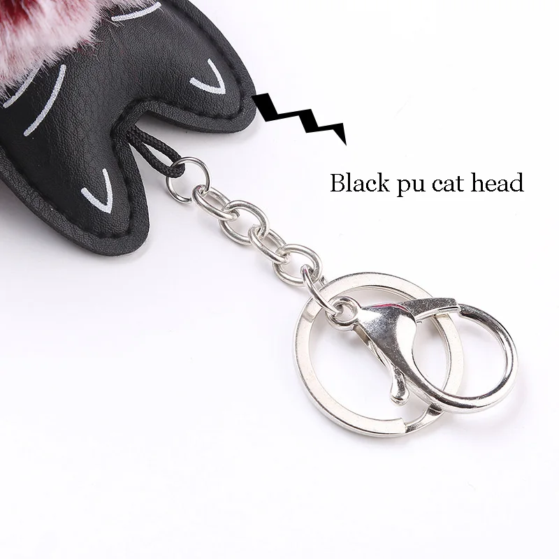 RE брелок для ключей помпон брелок пушистый искусственный мех кролика брелок для ключей женская сумка Автомобильная подвеска pom держатель A0330