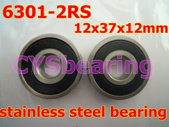Радиальный шарикоподшипник с глубоким желобом из нержавеющей стали 440 6301 2RS 12X37X12