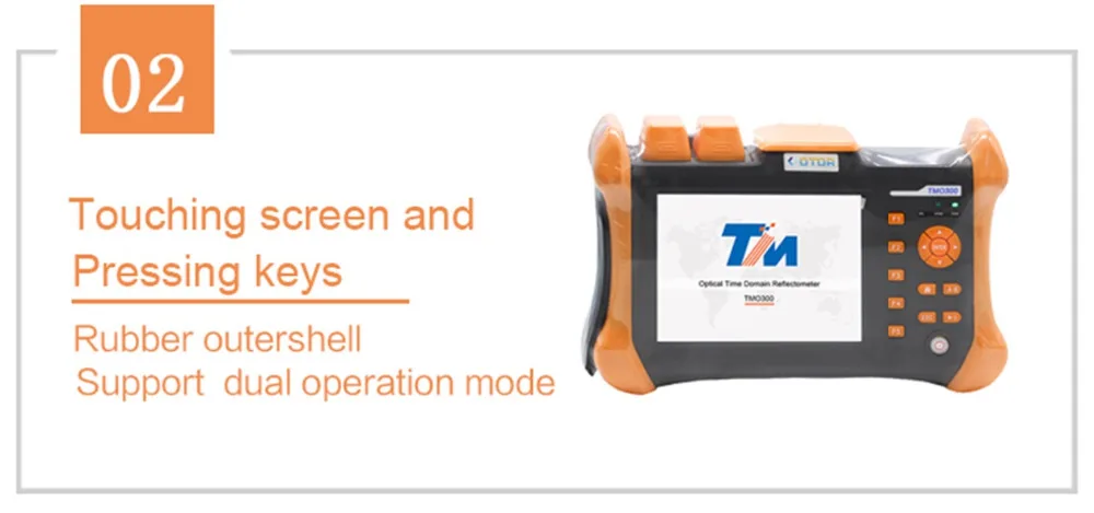TMO-300-SM 5,6 дюймовый сенсорный экран оптический измеритель коэффициента отражения методом временных интервалов 120 км SM OTDR 1310/1550nm 32/30DB с 10 мВт VFL