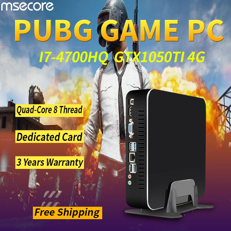 MSECORE I7 4700HQ GTX1050TI 4G Dedicat игровой Мини ПК Windows 10 intel настольный компьютер barebone неттоп linux wifi Bluetooth 4,0