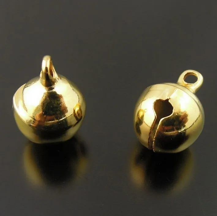 

Free shipping,1000 pcs 6mm Gold Jingle Bell Dangle Charms With Loop Small Bells Fit Festival Jewelry Pendants charm beads