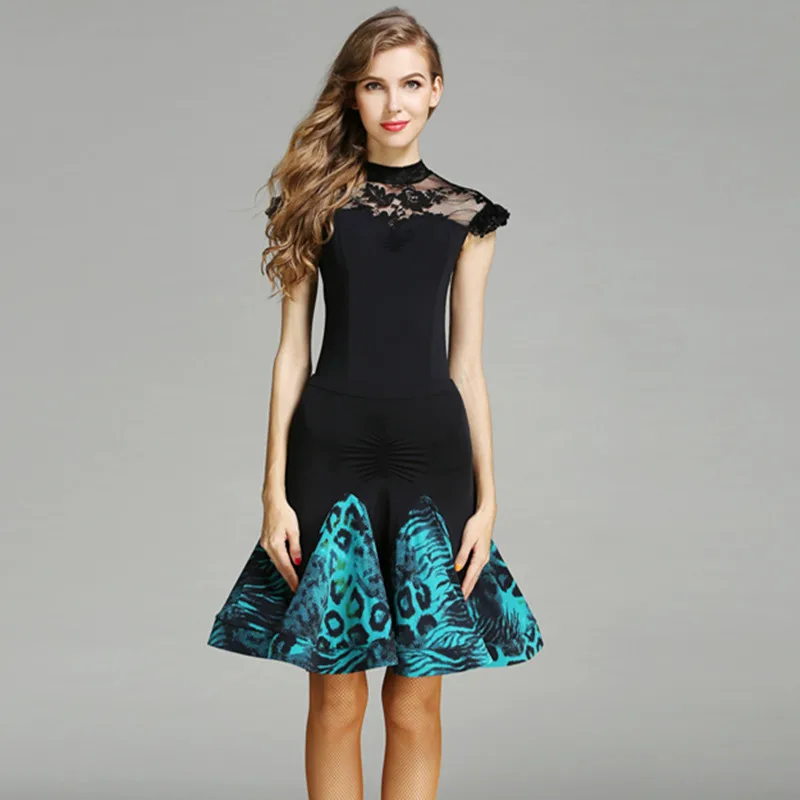 Красное леопардовое платье для латинских танцев танцевальные костюмы сальса