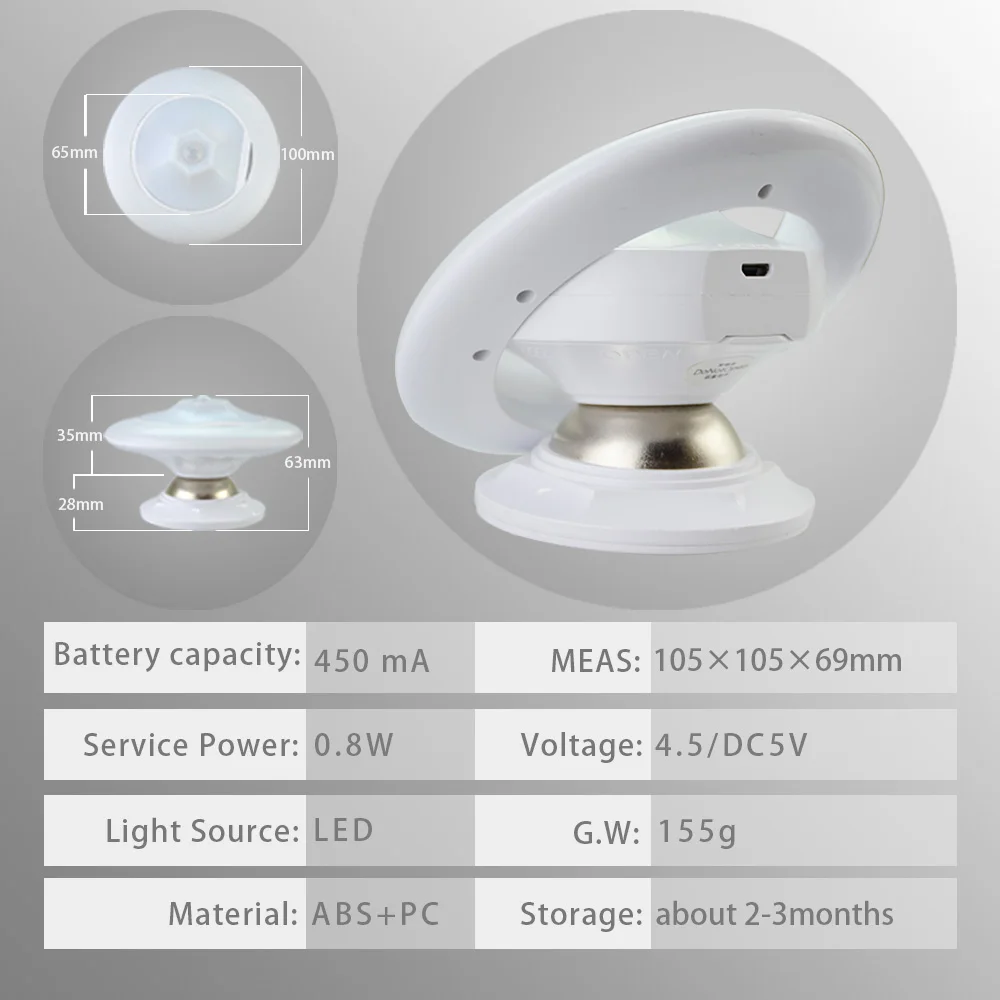 Светильник настенный с датчиком движения 30 светодисветодиодный 360