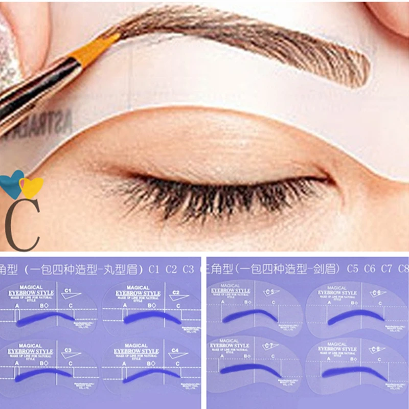 8 шт. трафареты для бровей|stencils for eye|stencil eyebrowseyebrow stencil |