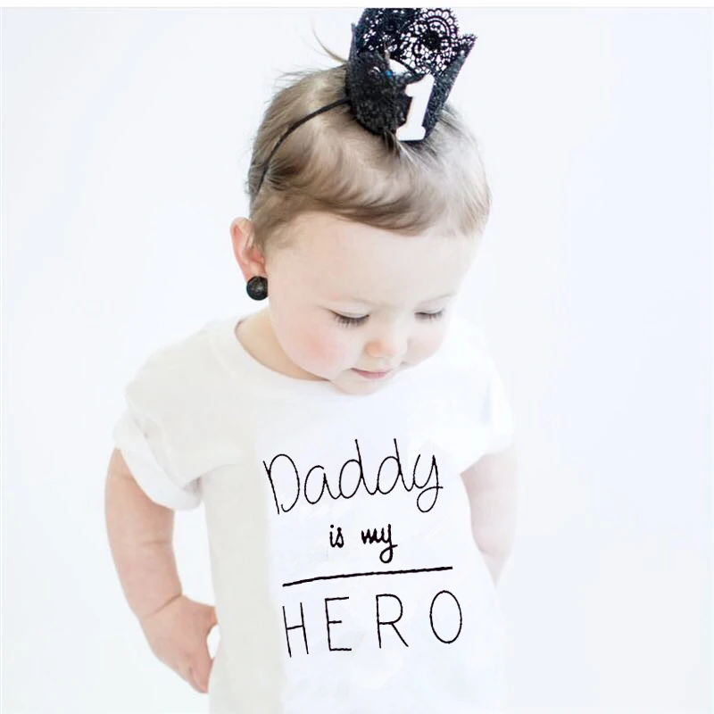 Детская летняя хлопковая футболка с коротким рукавом и надписью DAD Is My