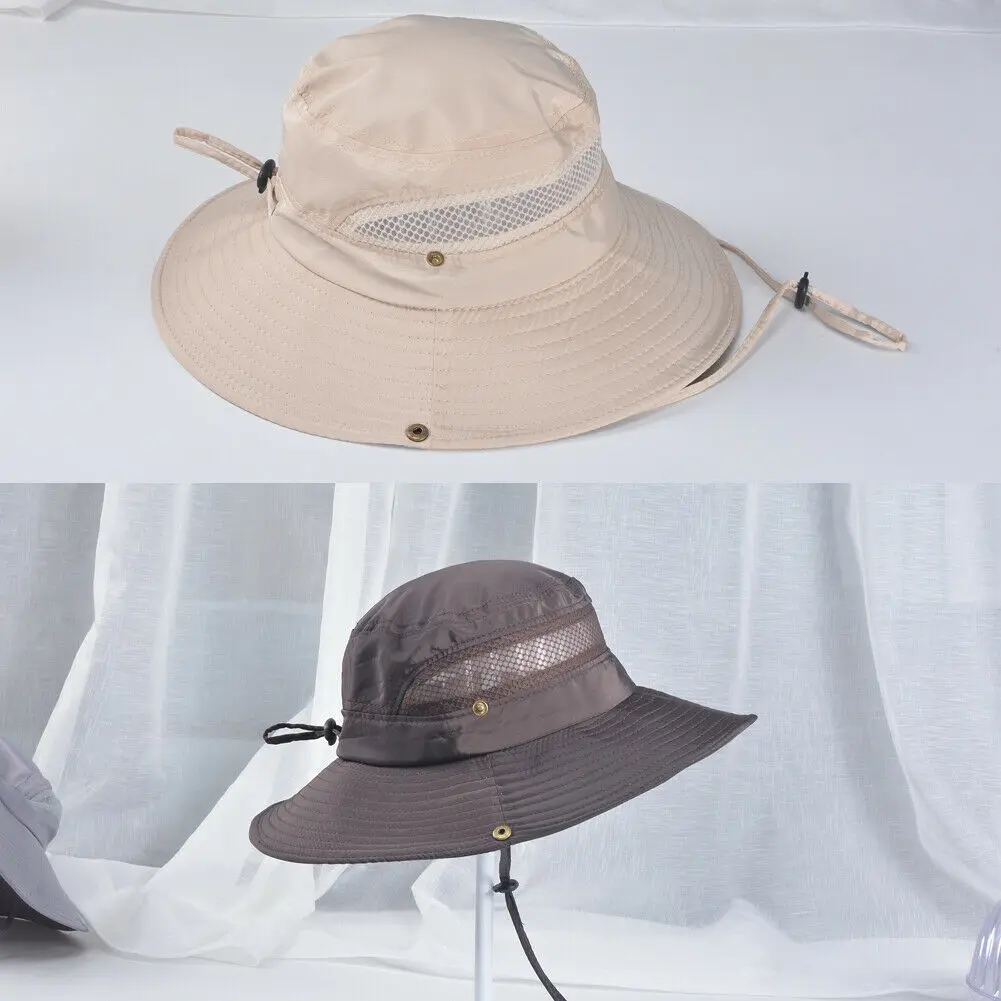 NEW Summer Mens Sun Hat Bucket Fishing Hiking Caps UV Protection Wide Brim Outdoor Climbing Hats Cotton Bob Camo Bonnie | Аксессуары для