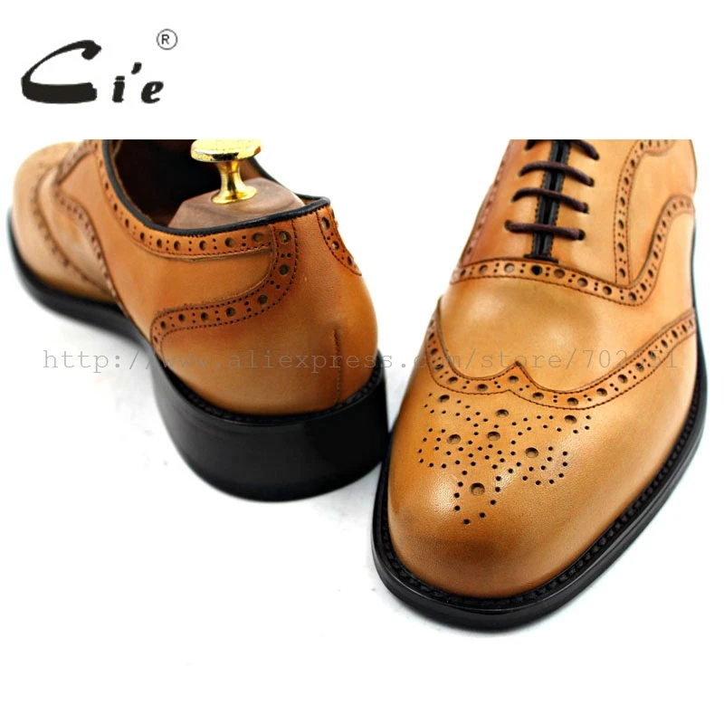 CIE круглый носок wingtips броги эксклюзивная ручной работы bespoke полная зернистая