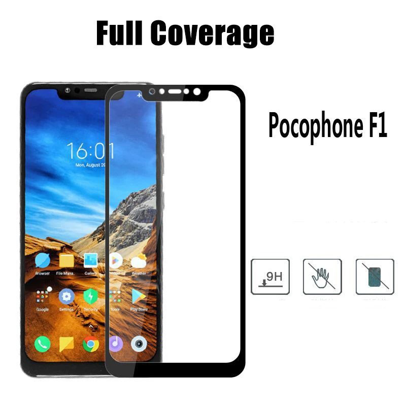 9H Protective Glass on Pocophone f1 film Screen Protector for Xiaomi Poco F1 Xiomi Pocofone Xiami Xaomi Little F 1 Tempered Glas | Мобильные