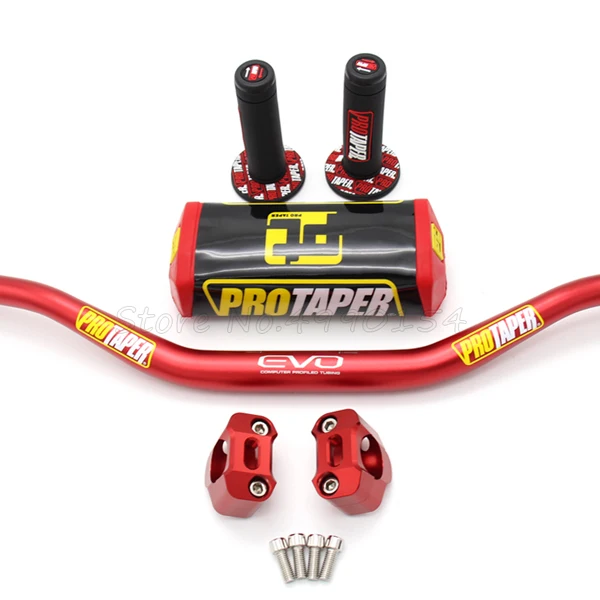 Red Four pairs Руль мотоцикла 1-1/" черные амбушюры PRO конусные ручки с ЧПУ руль зажим питбайк Мотокросс 28,5 мм - Цвет: Red Four pairs