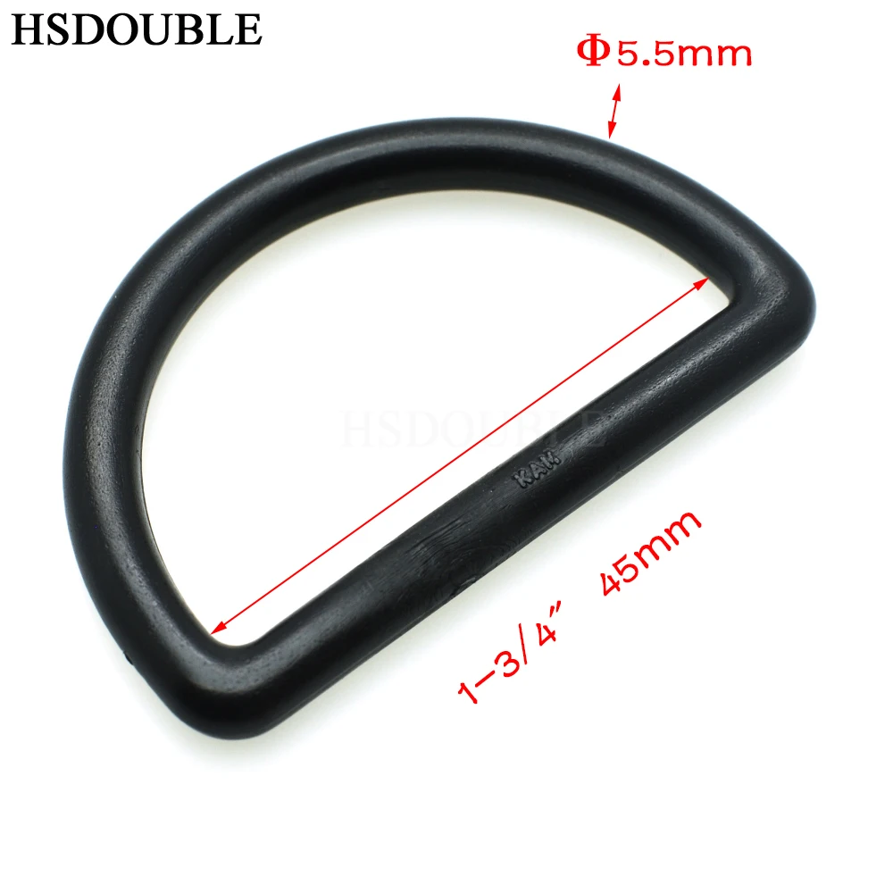 Пластиковые d-образные пряжки Размеры 10 мм 12 15 20 25 30 38 45 черный