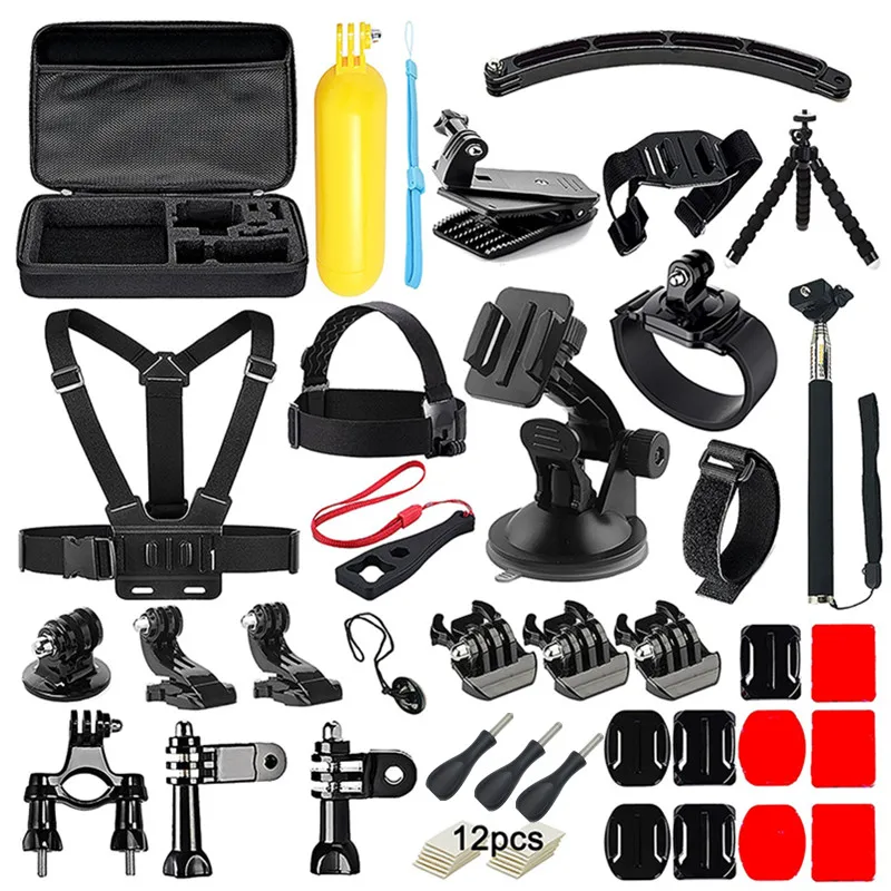 Suptig For Gopro Hero 6 Accessories Set Chest Helmet Wrist Strap Kit +Handheld Monopod Mount 5 4 Session 3+ | Электроника