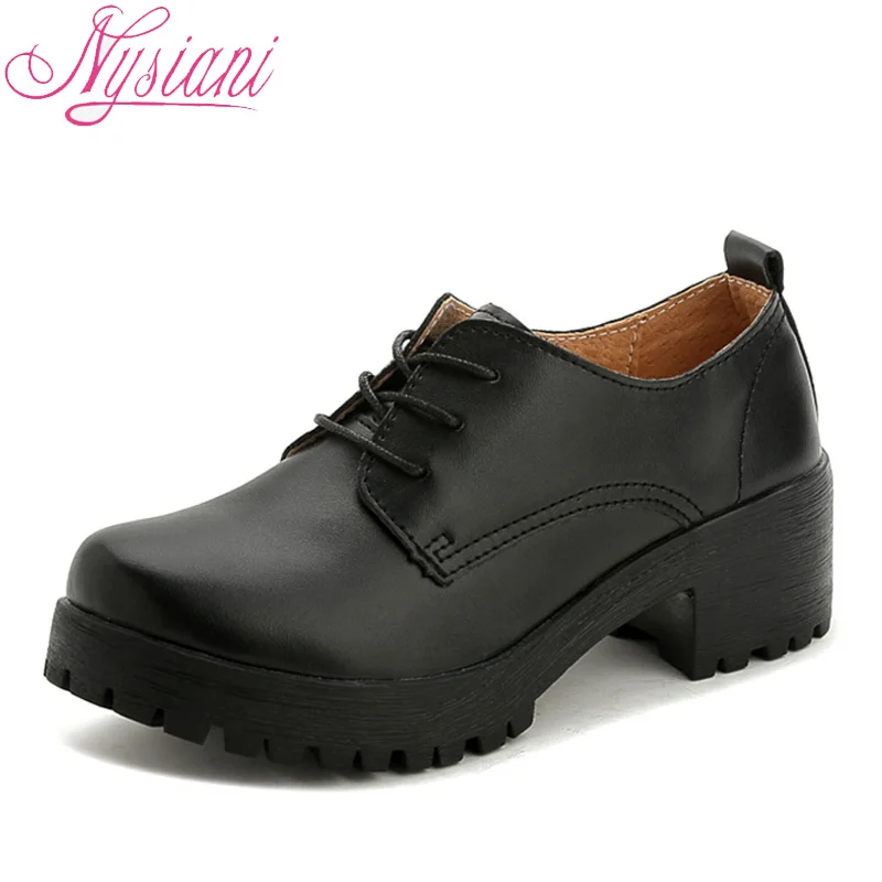 2017 г. повседневные женские туфли на высоком каблуке с круглым носком шнуровке