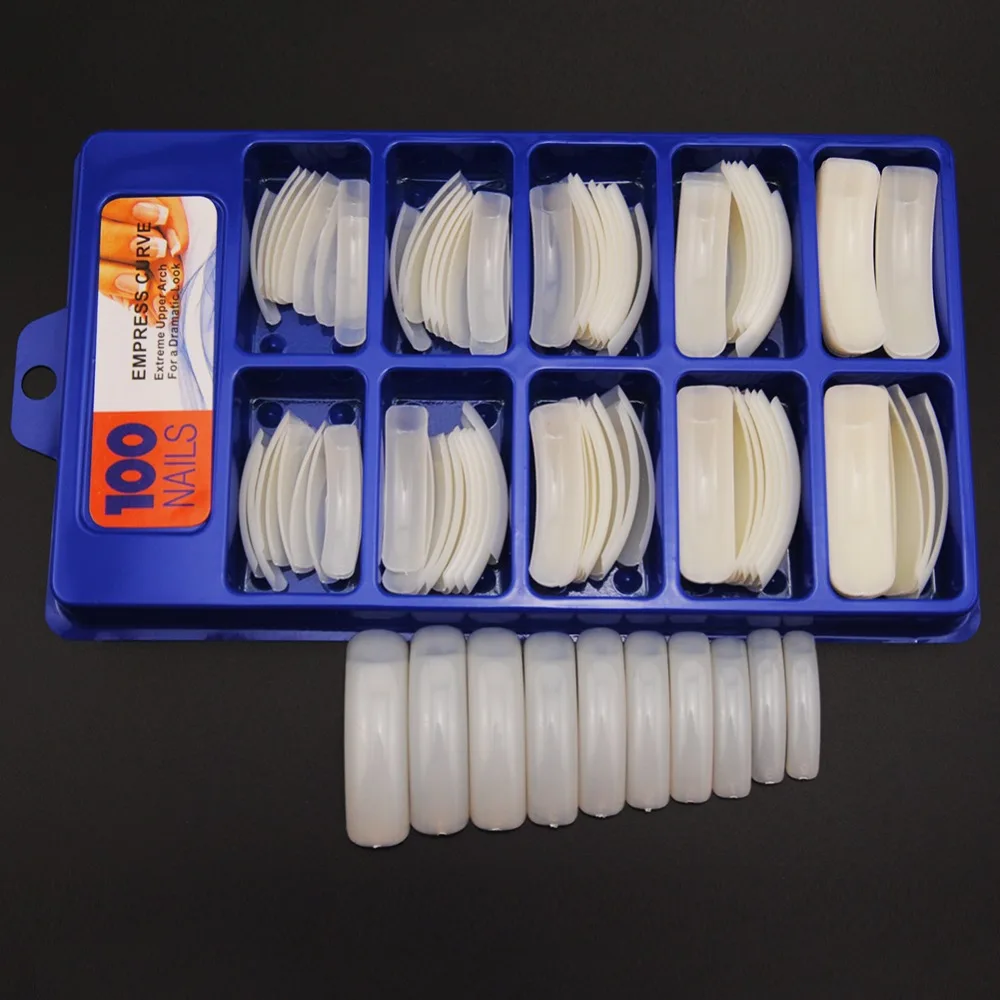 Накладные ногти COSCELIA 100 шт. натуральные накладные для французского маникюра