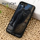 MaiYaCa Черный кот Салем ведьмы метла чехол для телефона для iPhone 11 12 13 Pro 5 6s 7 8 XR XS max Samsung galaxy S7 S8 S9 plus