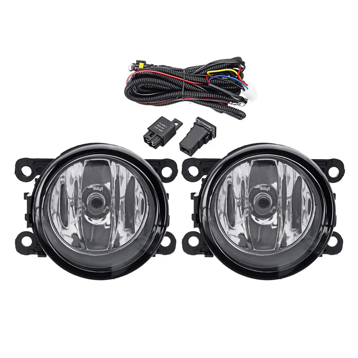 2Pcs Fog Light 1 пара бампер автомобиля туман светильник с лампой рамка гриль для Mitsubishi Outlander Sport ASX RVR укладки дневные ходовые огни - Цвет: 2Pcs Fog Light