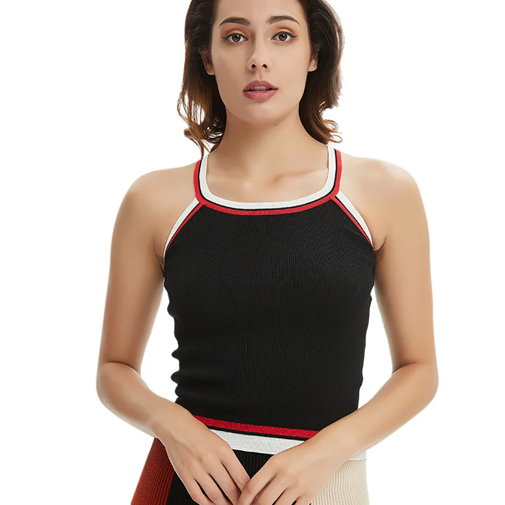 Женский сексуальный muqgew патч без рукавов жилет топики женские трикотажные