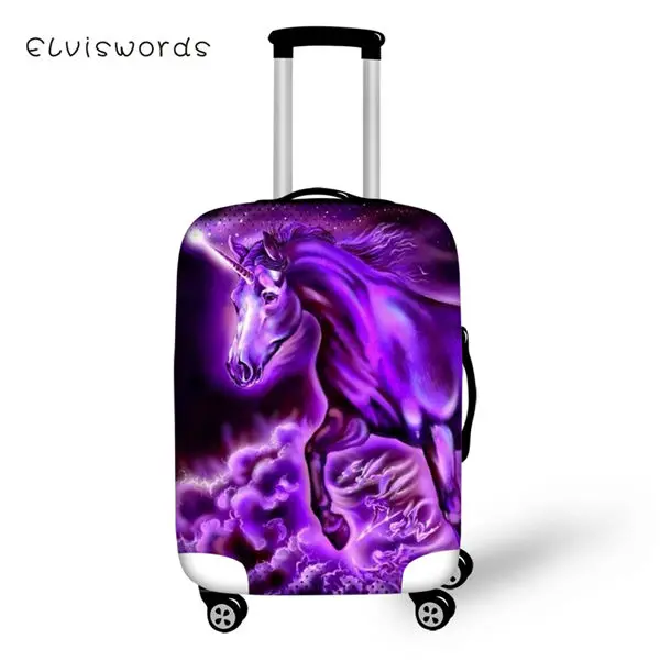 CDWX2630LMS ELVISWORDS мультяшный защитный чехол для чемодана с рисунком радужной лошади эластичный Пыленепроницаемый Чехол водонепроницаемые аксессуары для багажа - Цвет: CDWX2630LMS