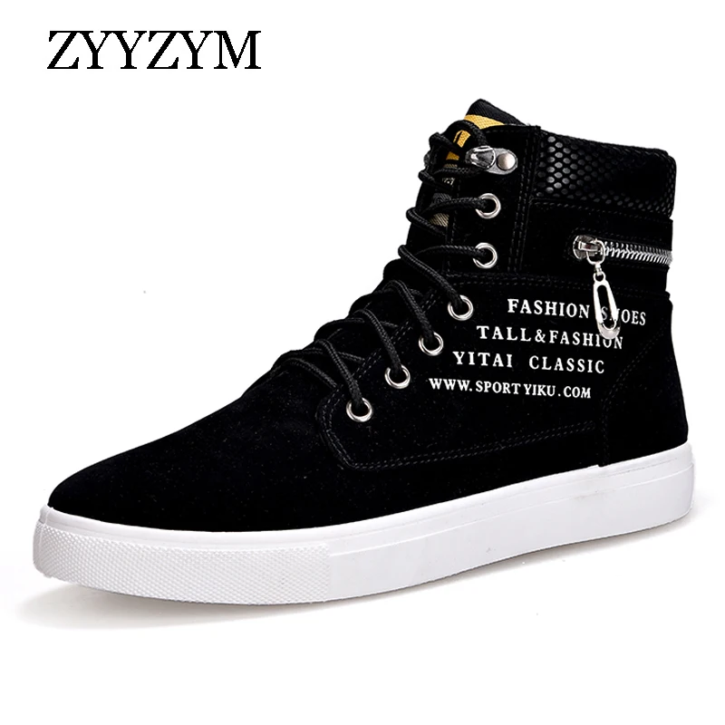 ZYYZYM Men Shoes Casual High Lace-Up Style Rubber Fashion Trend Sneakers Male | Обувь