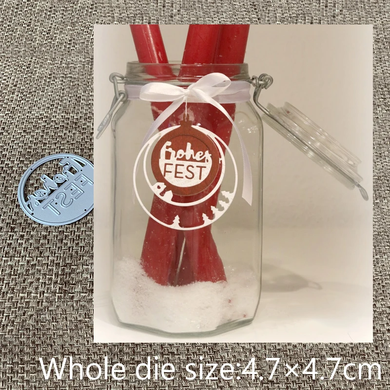 

XLDesign Craft Metal Cutting Die cut dies German Happy Holiday round scrapbook Album Paper Card Craft Embossing die cuts