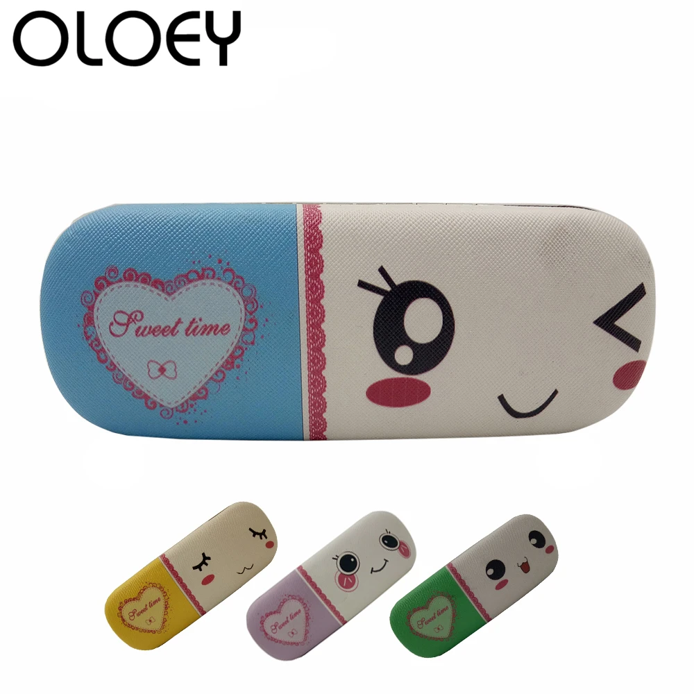 OLOEY 2018 женский мультяшный Чехол для очков с узором в форме сердца девушек очки