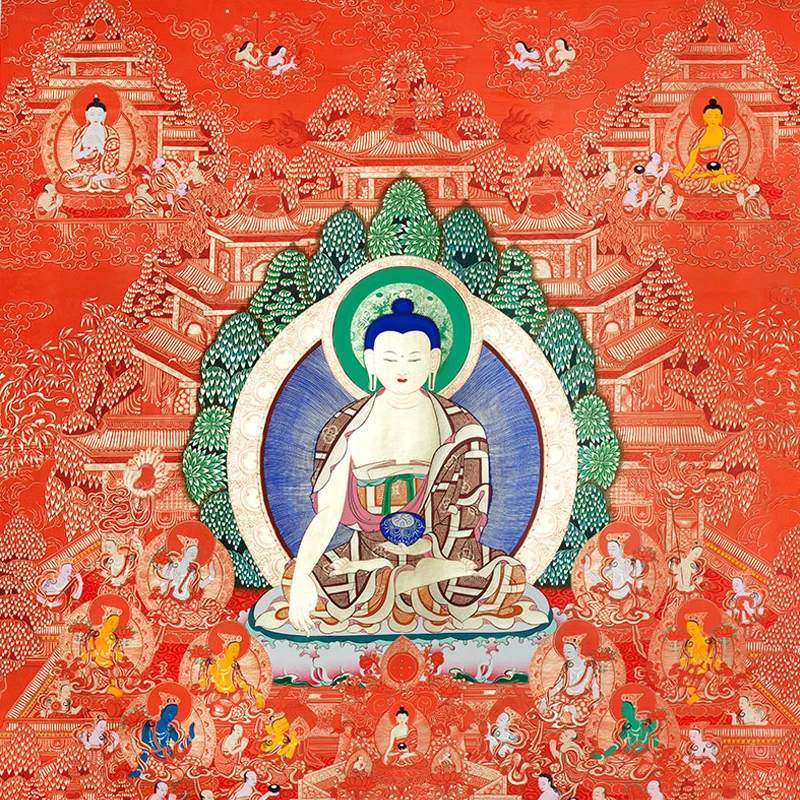 Buddhist Gift Living Room Hanging Painting Tangka Sakyamuni Pure Land Home Decoration | &amp Calligraphy
