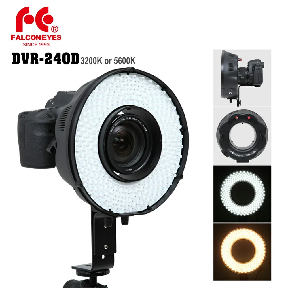 Falconeyes DVR 240D 14 8 W кольцесветодиодный Светодиодная панель 5600K осветительная