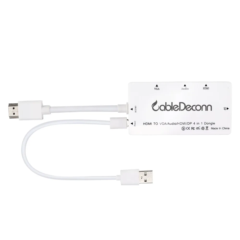 Кабель 4 в 1 HDMI к VGA DisplayPort DP аудио с Micro USB конвертер адаптер для ноутбука видеокарты