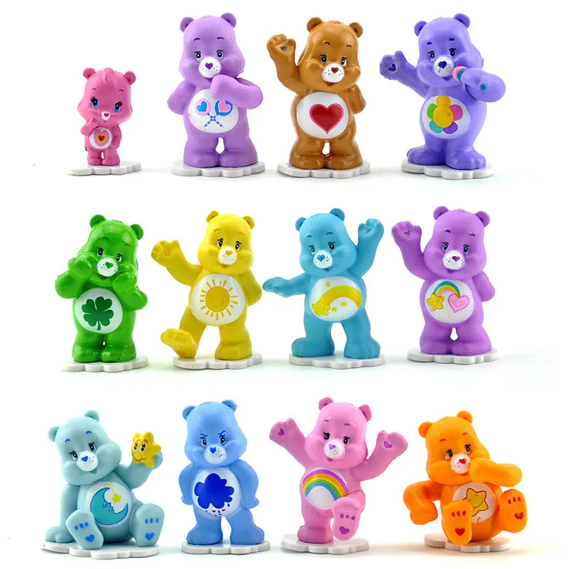 12 шт/лот PVCAnime Care Bears 4 5 см Мини Фигурки игрушки красочные медведи модель хорошего