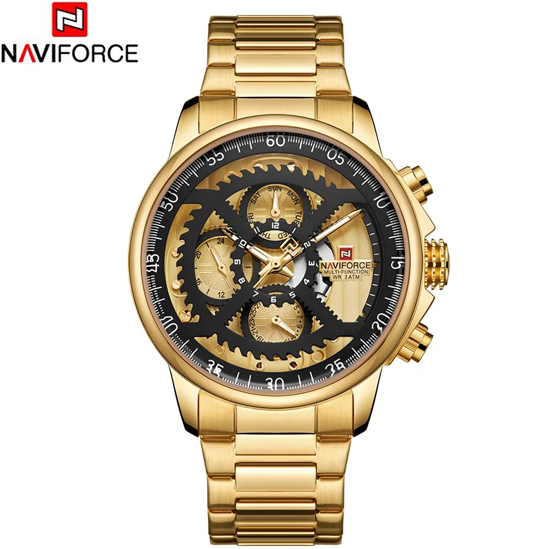 NAVIFORCE мужские часы светящееся титановое Платье Мужские Топ бренд класса люкс из