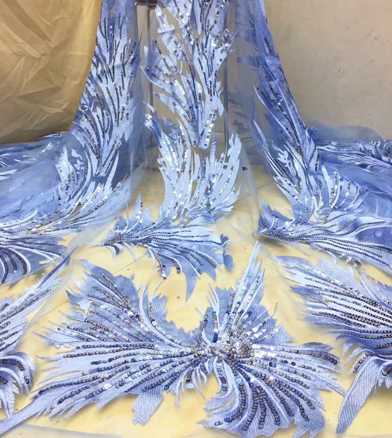 French Net Lace Fabric 2019 Latest African Guipure with Embroidery Mesh Tulle Gold Cord Sequins |