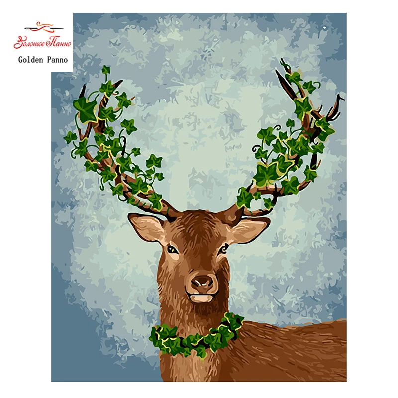 

Golden Panno,Needlework,DIY DMC 14CT Cross stitch Kit, Pattern Embroidery Cross-stitch Painting,Christmas,decoration elk 1009