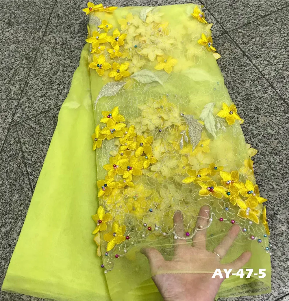 Tissu dentelle сетки французский чистая кружевной ткани с разноцветными бусинами d