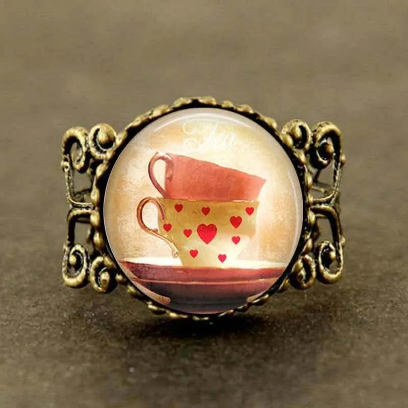 Новинка 2017 модная чайная чашка милые чашки кольцо ювелирное изделие с красивым