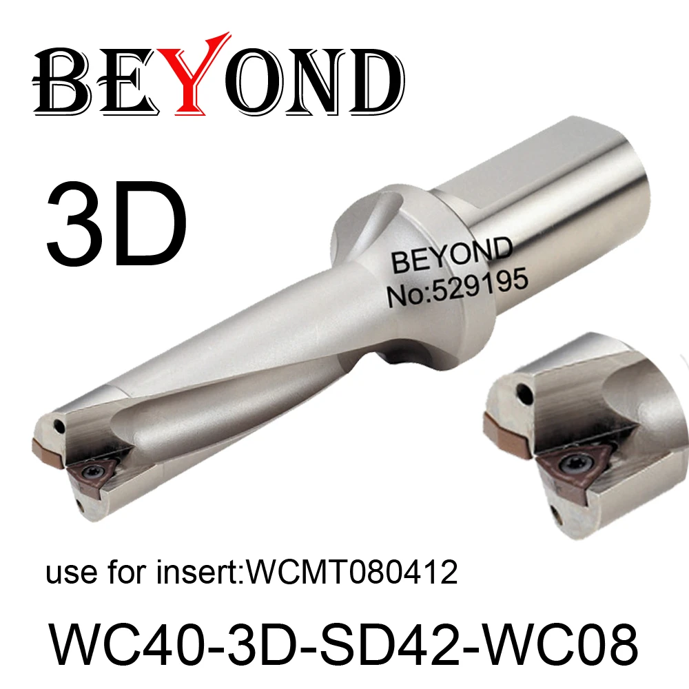 BEYOND WC 3D 42mm 42.5mm WC40-3D-SD42-WC08 SD42.5 U Drilling use Carbide Inserts WCMT WCMT080412 Drill Bit Indexable CNC Tools