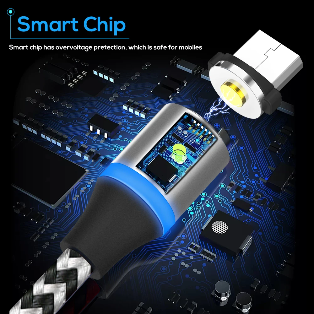 TOPK RLine R светодиодный магнитный Micro USB кабель для Xiaomi Redmi Note 5 samsung Galaxy S7 кабели