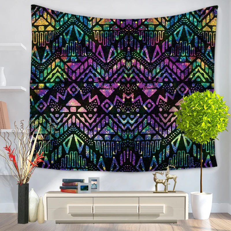 Новый Радужный богемный гобелен с принтом перьев мандалы индийские декоративные