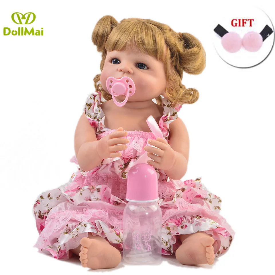 

Bebes Reborn doll 57CM Full Body silicone doll Girl Reborn Baby Doll Bath Toy Lifelike Newborn Princess victoria Bonecas Menina