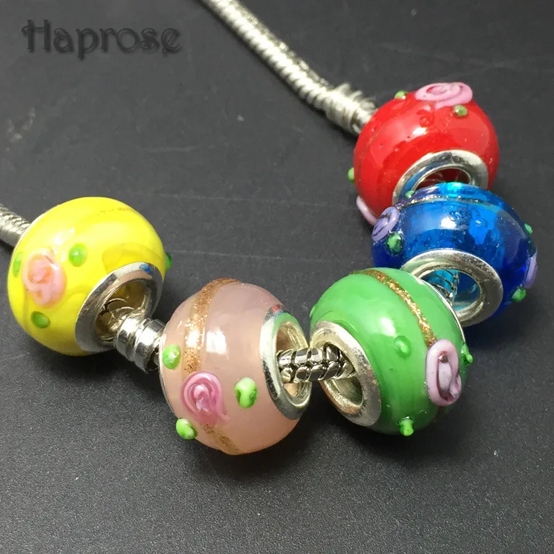 Большие европейские 3D шарики из муранского стекла с большим отверстием