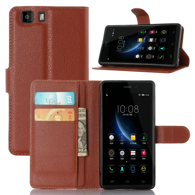Модный кожаный чехол кошелек из зернистой ПУ кожи Для Doogee X5 защитный флип для