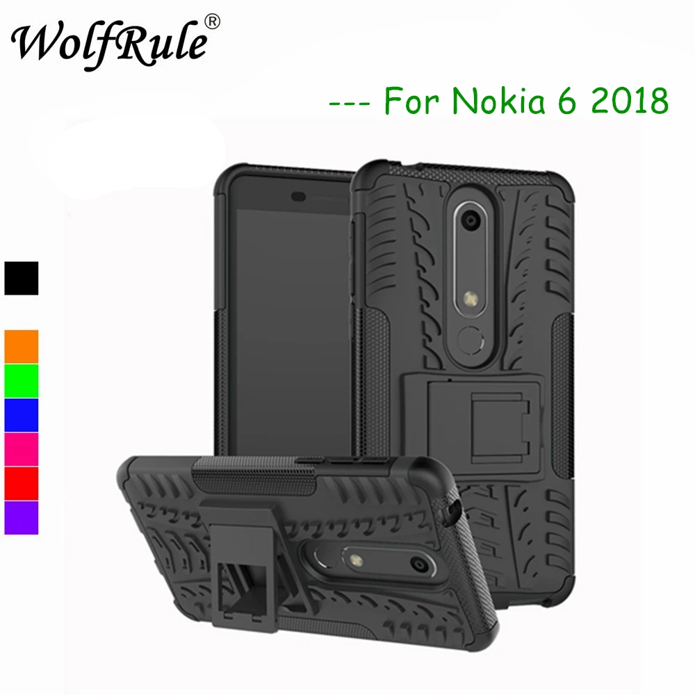 Чехол wolfrole для Nokia 6 2018 двухслойный защитный чехол силиконовый Fundas 5 5&quot|Бамперы| |