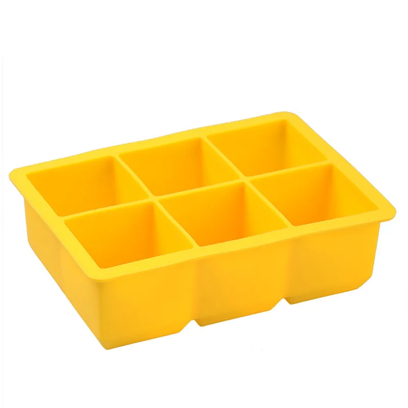 Разные цвета Новые Дизайн Силиконовые Ice Cube 6 квадратных льда лоток DIY Творческий Ice Cube фрукты шоколадное мороженое плесень Кухня Интимные аксессуары