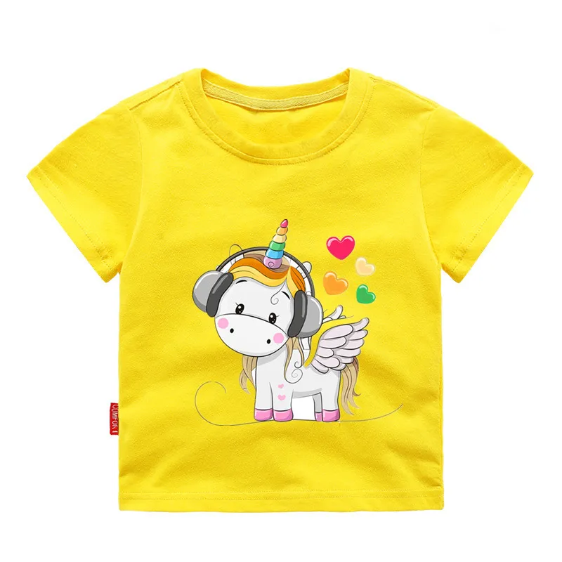 New Arrivals 2019 Summer Children's Cartoon Unicorn DMDM PIG Girl T-Shirt Vest Cotton Print Heat transfer | Детская одежда и