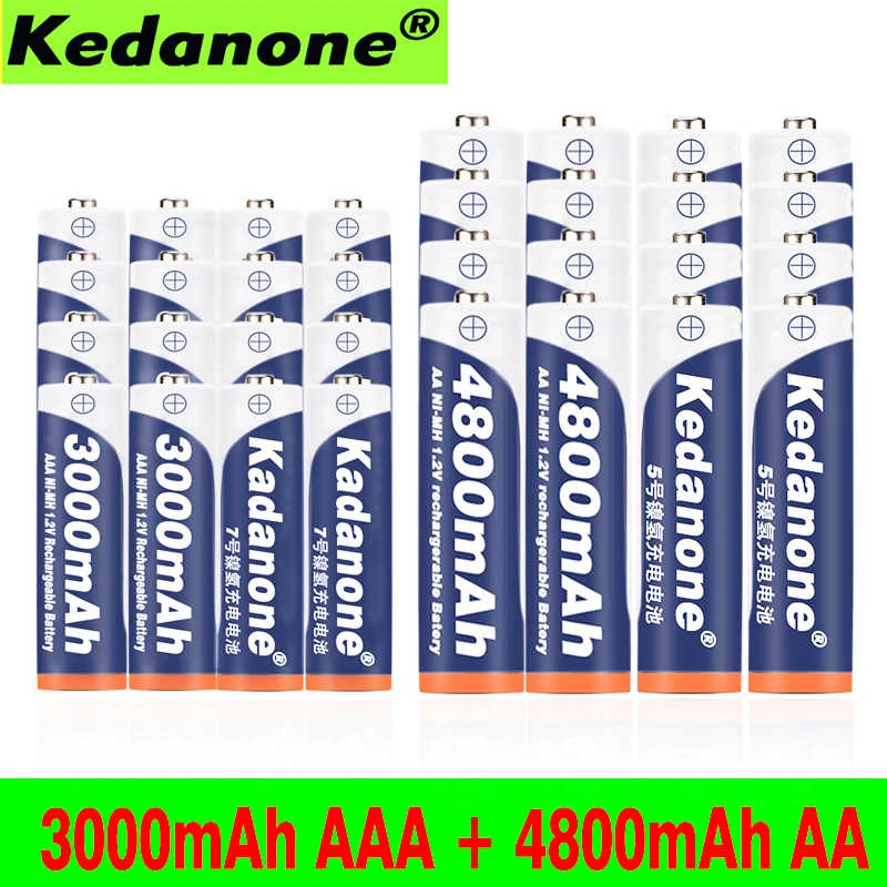 4 ~ 40 шт AAA 3000mAh + AA 4800mAh 1 2 v Ni MH аккумуляторная батарея Бесплатная доставка