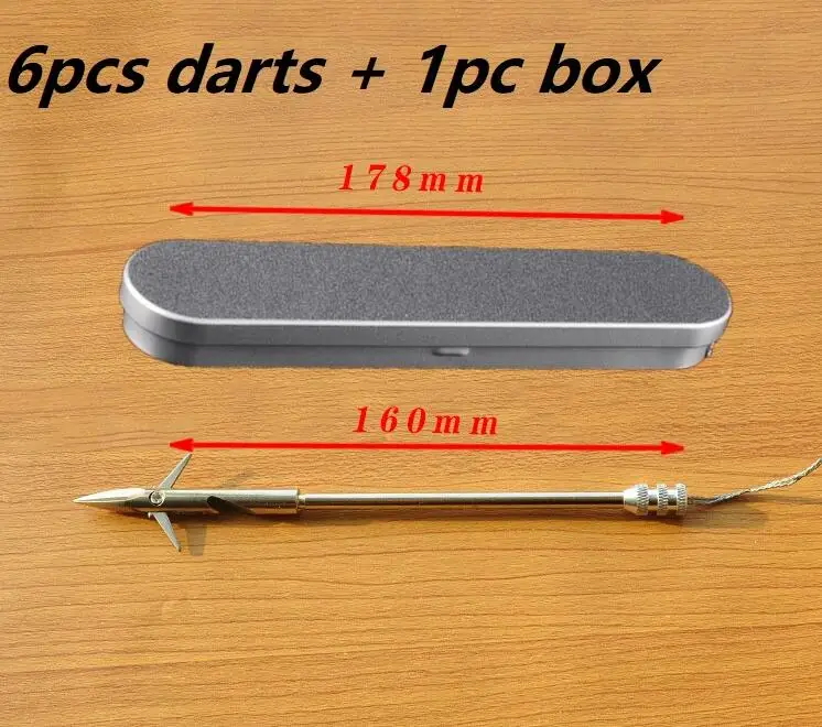 6pcs with box 3/6 шт. 160 мм 304 нержавеющая сталь Рогатка катапульта рыболовные дротики рыбы Рогатка стрела голова катапульта Дротика охота с коробкой - Цвет: 6pcs with box